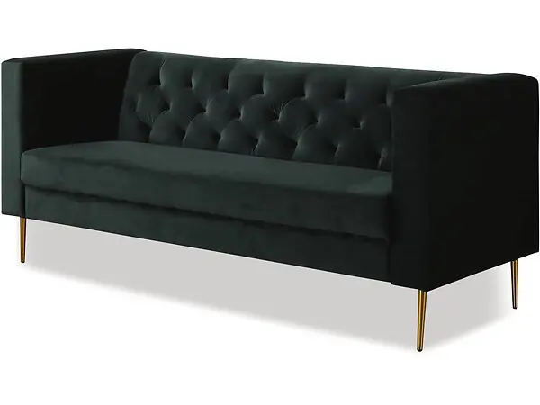 Must-Have Canapé fixe en velours "Bruce" - 196 x 76 x 82 cm - 3 places - Vert foncé HABITAT ET JARDIN