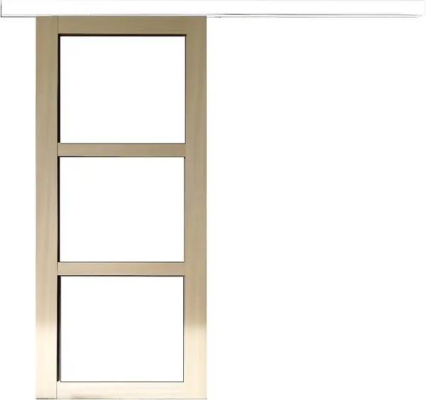 Porte Coulissante bois Ayous Vitrage transparent H204 x L83 cm, Rail alu bandeau blanc GD MENUISERIES Prix Bas