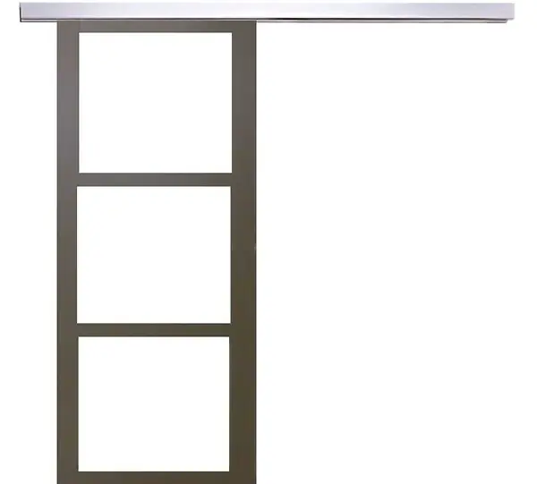Porte Coulissante Gris Taupe RAL 7006 Vitrage transparent H204 x L83 cm, rail alu GD MENUISERIES Offre Du Jour