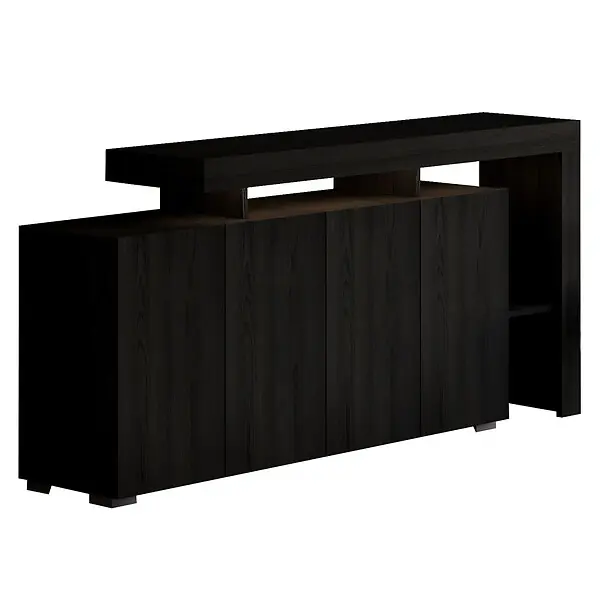 Buffet en bois "Beliz" - 170 x 35 x 80 cm - Bois Noir HABITAT ET JARDIN Meilleur Prix