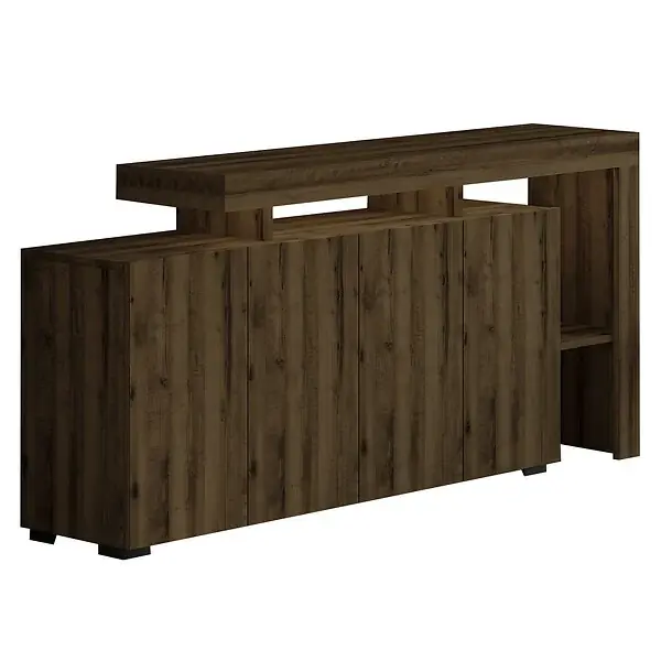 Pas Cher Buffet en bois "Beliz" - 170 x 35 x 80 cm - Noyer Antique HABITAT ET JARDIN