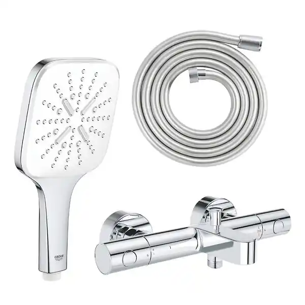 Usine Directe Mitigeur bain douche Precision Get avec douchette 3jets Vitalio Smartactive 130 Cube et flexible 200cm GROHE