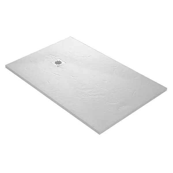 Solde Receveur résine U-Tile blanc imitation ardoise - grille carrée excentrée MARMOX