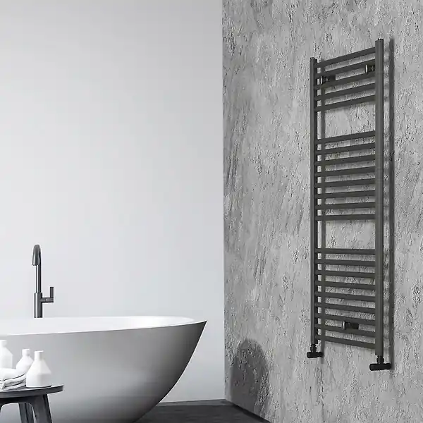 Sèche-serviettes eau chaude - Aluminium - Aquadome Stripes 50x120 cm - Anthracite - 546W RAG ALL Populaire