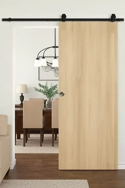 Porte Coulissante Décor Chêne Naturel Honey Oak H204 x L73 cm, Rail Roulettes, Coquilles GD MENUISERIES Dernier Modèle