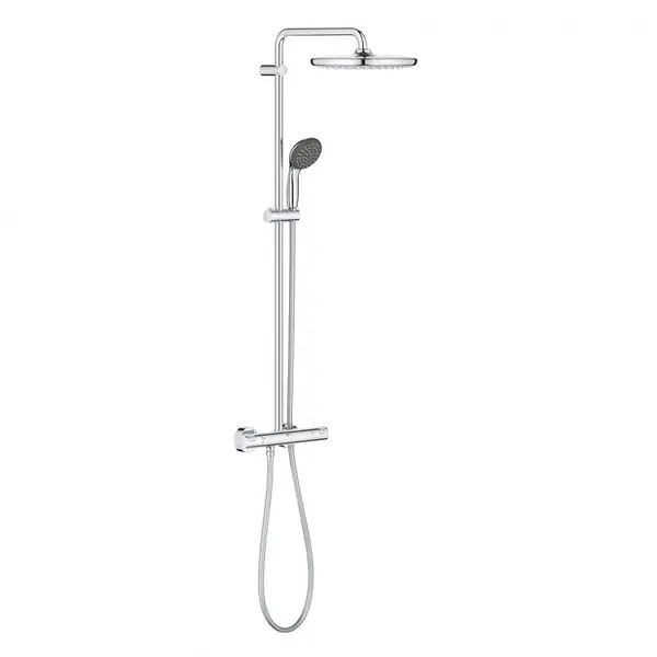 Grohe Vitalio Start Colonne de douche Ecojoy avec mitigeur thermostatique, douche de tête 250 mm, douchette 2 jets, Chrome (26816000) Bon Plan