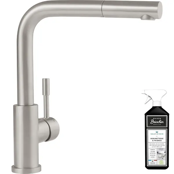 Robinet cuisine Steel Shower acier massif + nettoyant VILLEROY ET BOCH Usine Directe