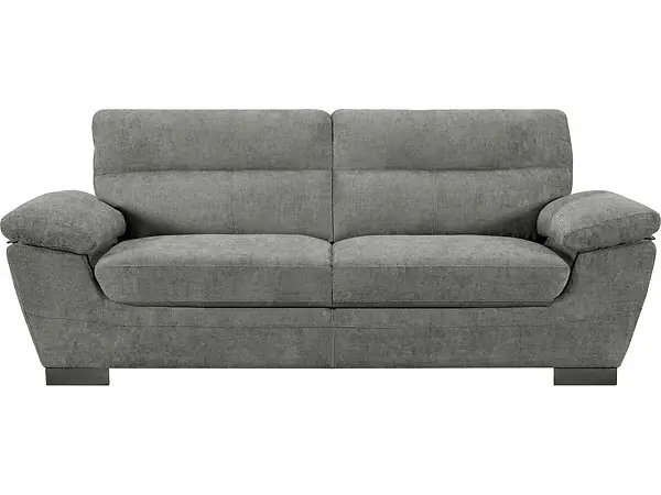 Vente Directe Canapé fixe en tissu "Dallas" - 210 X 88 X 90 cm - 3 places - Gris HABITAT ET JARDIN