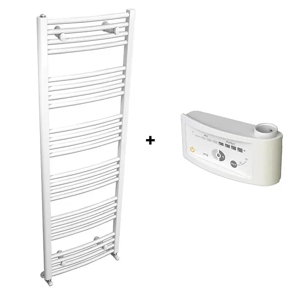 Soldes Sèche-Serviettes MAHANA Galbé Mixte 598W + kit Elec 500W en acier blanc - THERMADOR - MAH6001238GM