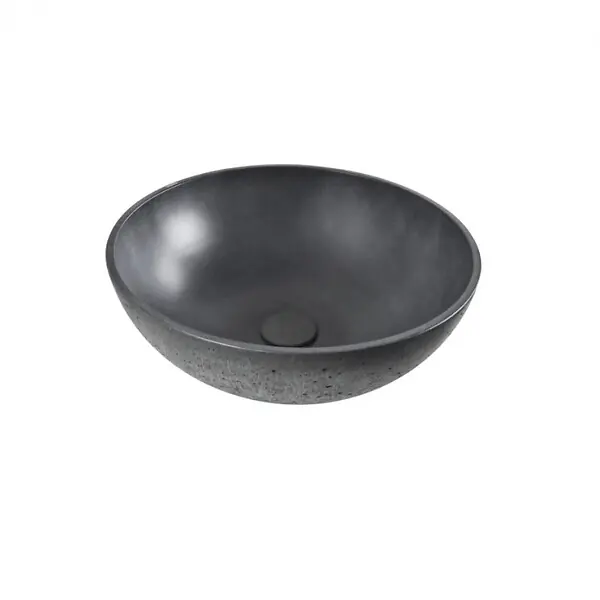 Triomini by Gravelli Cemento vasque à poser en béton ciré 42x42 cm, finition anthracite mat sans trop-plein (CEM4242A) Jusqu'à Épuisement Des Stocks
