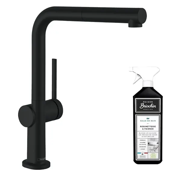 Robinet de cuisine avec douchette Talis M54 270 sBox noir mat + nettoyant Briochin HANSGROHE Dernière Chance