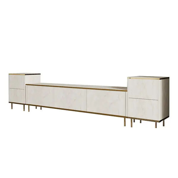 Meuble TV en bois "Imaj" - 260 x 35 x 60 cm - TravertinOr HABITAT ET JARDIN Soldes