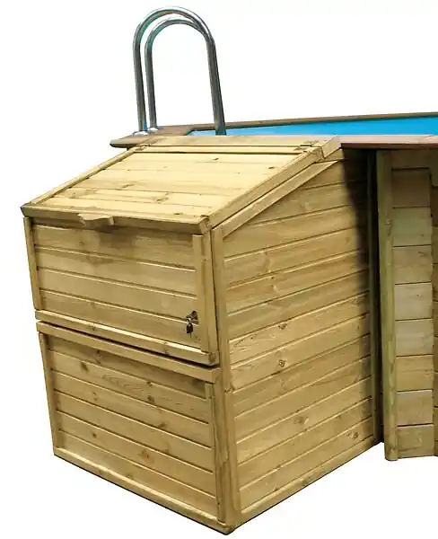 Coffre filtration piscine en pin sylvestre - Brun - 120x100cm SUNBAY Meilleur Choix