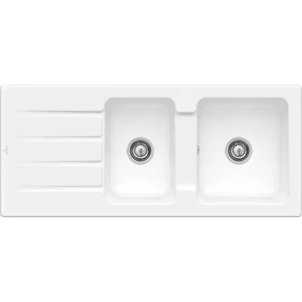 Nouveauté Evier 1 bac et demi Architectura 80 116 x 51 cm Blanc sans vidage VILLEROY ET BOCH