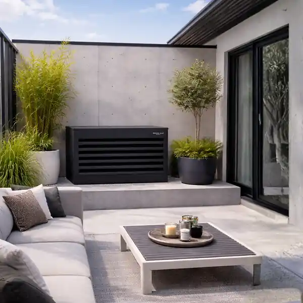 Expédition Rapide Cache climatisation - Venetian - Aluminium - Gris anthracite RAL7016 - Taille médium - Moyen L 110 x H 80 x P 55 cm BEYOND BLUE