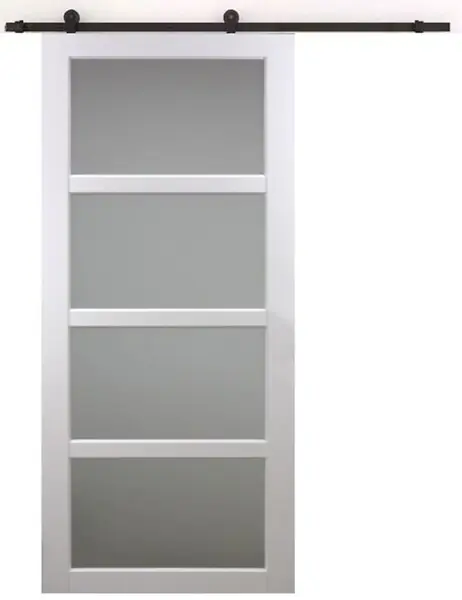 Vente Directe Porte Coulissante Tana blanc Vitrée H204 x L63 cm, Rail roulettes GD MENUISERIES