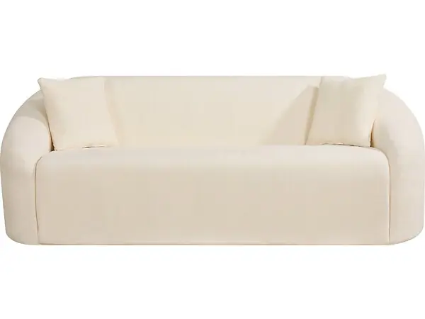 Commander Maintenant Canapé droit fixe en tissu "Ondine" - 3 places - Beige HABITAT ET JARDIN