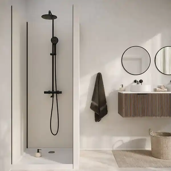 Achetez Aujourd'hui Pack de 3 Panneaux Muraux Aluminium Ivoire 90x210 cm avec Profilés Noirs - WALL‘IT AURLANE