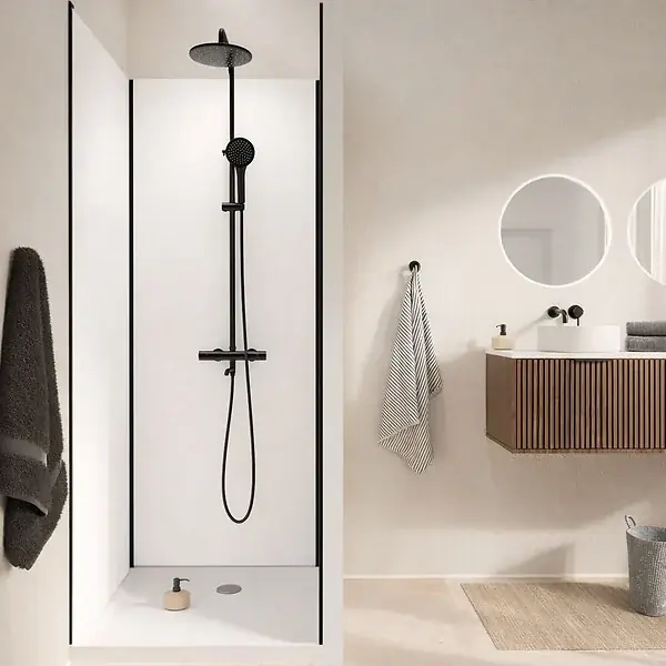 Soldes Pack de 3 Panneaux Muraux Aluminium Blanc 90x210 cm avec Profilés Noirs - WALL‘IT AURLANE