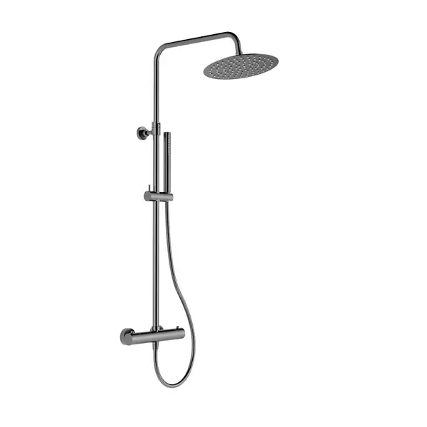 Acheter Direct Swiss Aqua Technologies Aurum colonne de douche avec mitigeur thermostatique + douche de tête + douchette à main 2 jets, métal brossé (SATSSTKAURBGM)