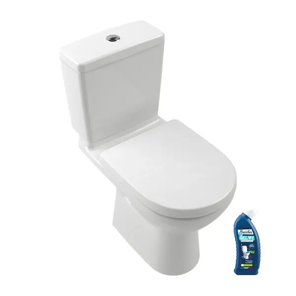 WC à poser O.novo avec abattant frein de chute déclipsable + nettoyant Briochin VILLEROY ET BOCH Nouvel Arrivage