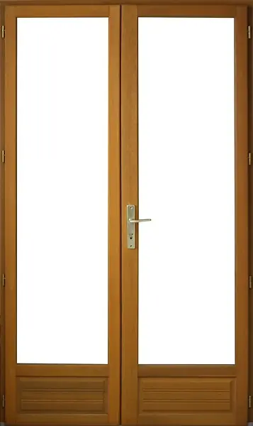 Porte-fenêtre double battant Exo en bois Méranti - 205x100cm TOTEM Prix Promo