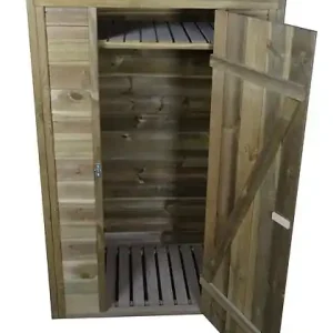 Abri de jardin mural en bois - L.1.11xl.0.64xH.1.75cm HABRITA Vente Flash