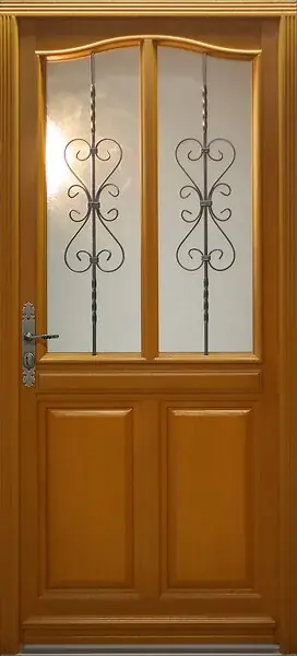 Porte vitrée ouvrant droit Citron - Bois massif - 215x90cm TOTEM Populaire