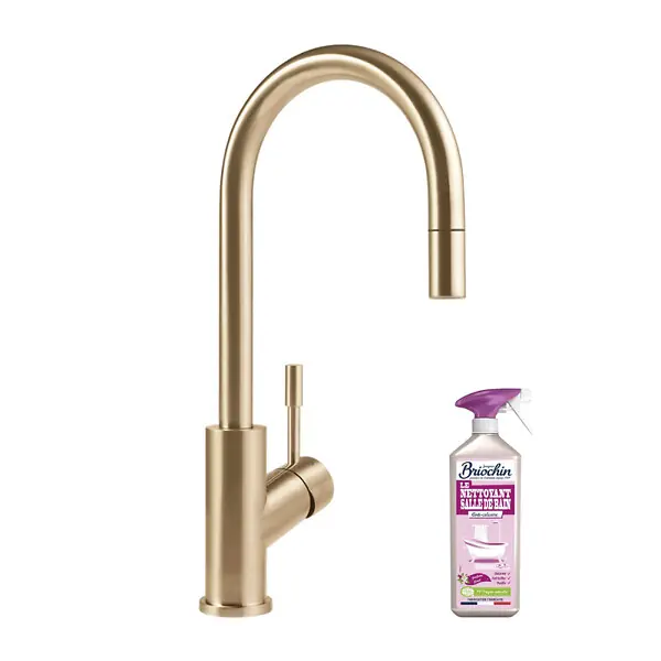 Bon Marché Robinet cuisine Umbrella flex or mat + nettoyant VILLEROY ET BOCH