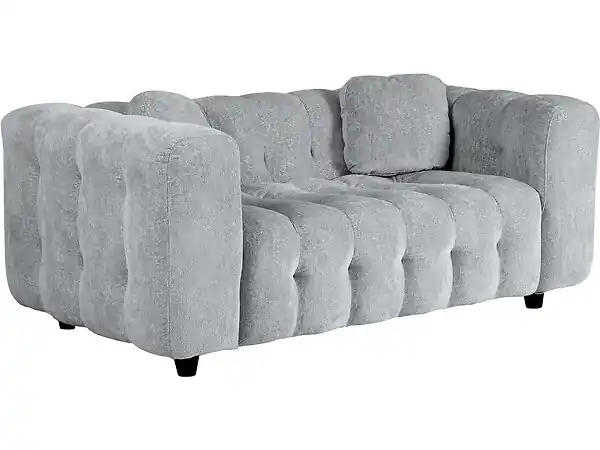 Canapé droit en tissu chenille "Vendome" - 2 places - Gris HABITAT ET JARDIN Solde