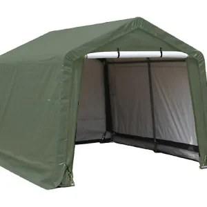 Abri de jardin en toile renforcée - Vert foncé bicolore - L.3.65xP.3.65xH.2.44m HABRITA Remise