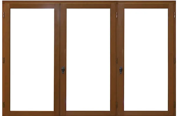 Fenêtre bois exotique Meranti 3 vantaux gauche H.180xL.125cm TOTEM Vente Directe