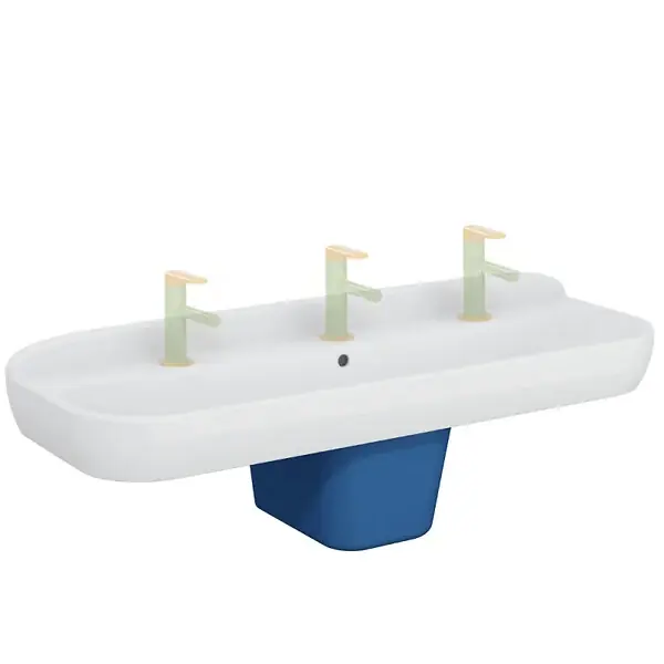 Lavabo pour enfant VitrA Sento Kids 125 cm 1 hauteur avec trop-plein + cache-siphon Sento kids Certifié