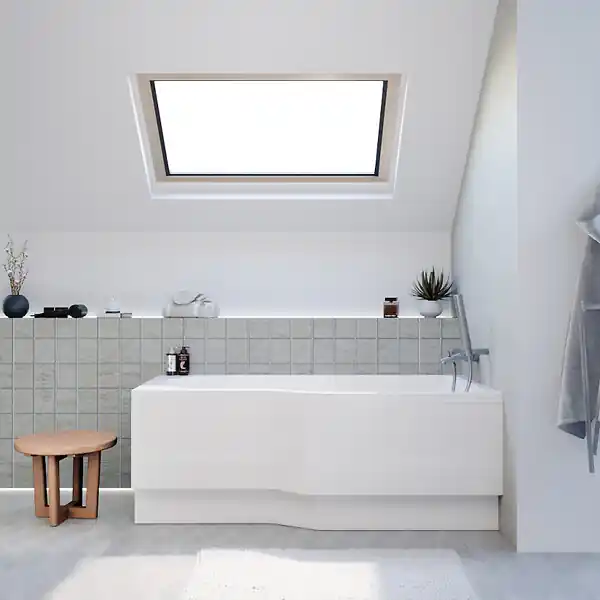 160x80 cm Beata Plus baignoire bain/douche asymétrique en acrylique, droite + tablier 160 cm + pieds, blanc (BE1600PPLUS-SET1) LAGUNA Soldes