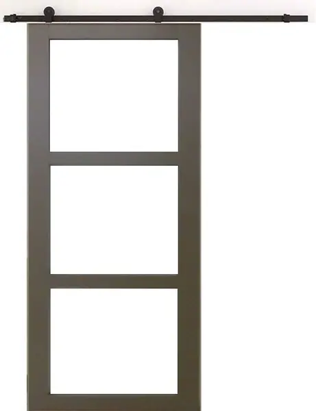 Produit De Marque Porte Coulissante Gris Taupe RAL 7006 Vitrage transparent H204 x L73 cm, Rail roulette GD MENUISERIES