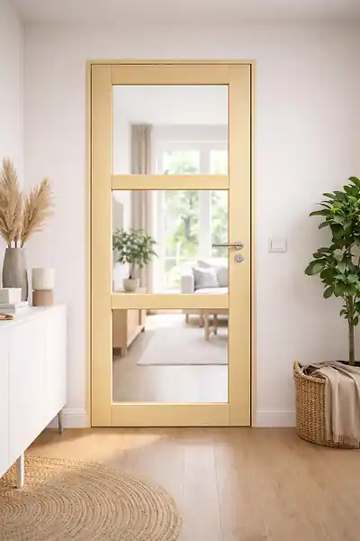 Bloc Porte Ayous Vitrage transparent H204 x L83 cm Côte Tableau P.Gauche,Poignee Pomerol GD MENUISERIES Prix Promo