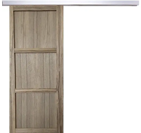 Prix Choc Porte Coulissante bois Frake 3 Panneaux H204 x L73 cm, rail alu GD MENUISERIES