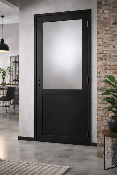 Acheter Direct Bloc Porte Athena Noir H204 x L73 cm Côte Tableau P.Gauche GD MENUISERIES