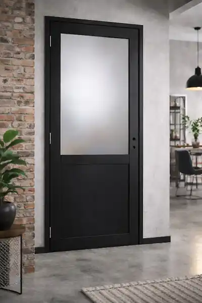 Prix Choc Bloc Porte Athena Noir H204 x L73 cm Côte Tableau P.Droit GD MENUISERIES