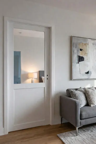 Bloc Porte Atelier BLANC sans meneau H204 x L73 cm Côte Tableau P.Gauche GD MENUISERIES Meilleur Prix