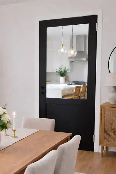 Bloc Porte Atelier Noir sans meneau H204 x L73 cm Côte Tableau P.Gauche GD MENUISERIES Meilleure Vente