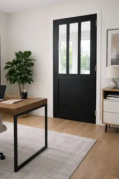 Bloc Porte Atelier Noir H204 x L73 cm Côte Tableau P.Gauche GD MENUISERIES Achetez Aujourd'hui