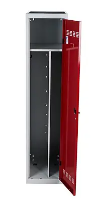Pas Cher Vestiaire 1 case - Acier - Gris perle-rouge - H180cm P.HENRY